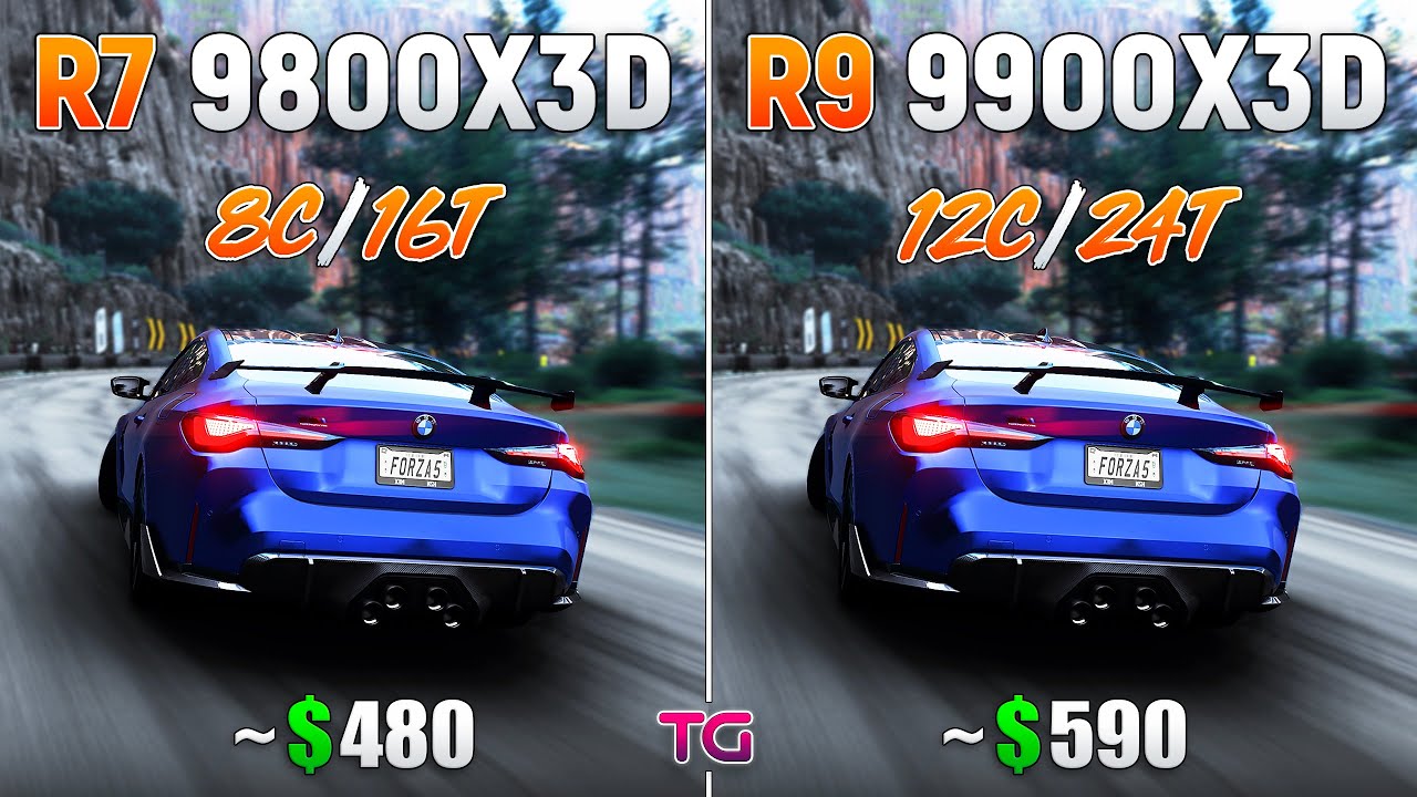 Ryzen 7 9800X3D vs Ryzen 9 9900X3D - Test in 10 Games