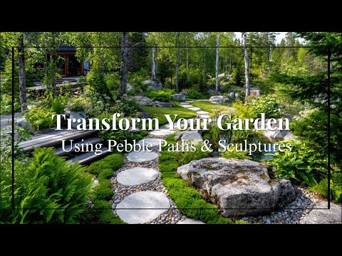 Amazing Courtyard Garden Ideas with Pebble Paths and Sculptures for a Peaceful Scandinavian Look