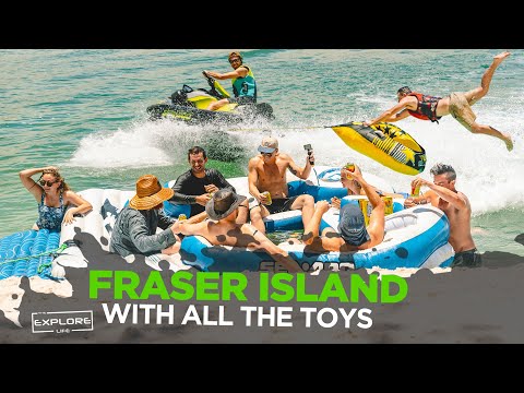 FRASER ISLAND ON FIRE!! WE BROUGHT A BREWERY,  4 BOATS, A SEADOO AND A JEEP! - THE EXPLORE LIFE EP11
