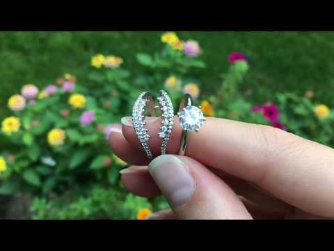 0.486 Ct. Double Row Halo Ring Guard - TwoBirch TB-GUARD-0188-WG-H