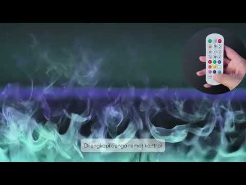 Gambar Breathe Smartset Electric Fireplace 3D Vapor Aluminium & Stainless Steel 100x24x18 cm - Hitam