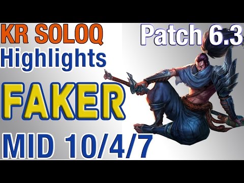 SKT T1 Faker - Yasuo vs Zed - S6 Kr LoL Ranked Highlights #33