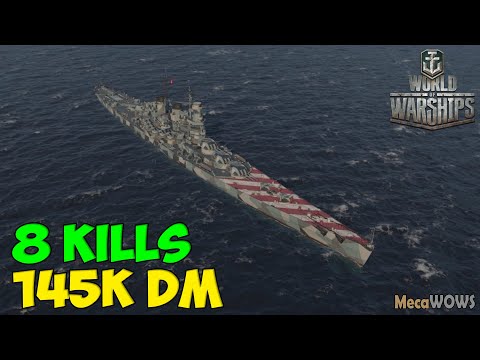 World of WarShips | Venezia | 8 KILLS | 145K Damage - Replay Gameplay 4K 60 fps