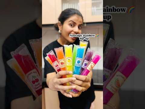 Nostalgic Rainbow sip-up🌈🤩|ice candy |#shorts