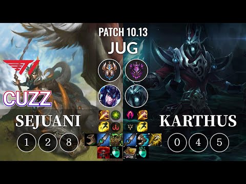 T1 Cuzz Sejuani vs Karthus Jungle - KR Patch 10.13