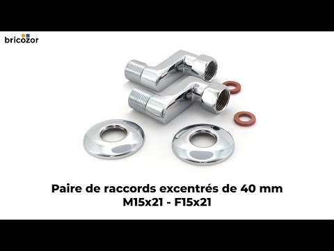 Paire de raccords excentrés de 40 mm - M15x21 - F15x21 RIQUIER