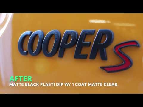 Plasti Dip Badge Blackout Mini Cooper S Matte black Plastidip Emblem Chrome to Black
