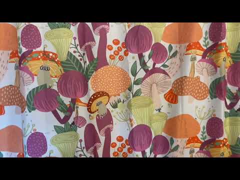 Colorful Mushroom Shower Curtain Measures 72” x 72” Fabric Shower Curtains #bathroomdecor