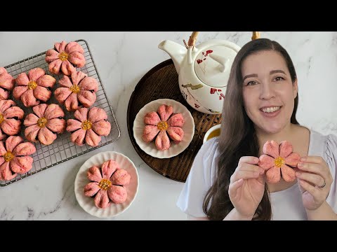 How To Make Chinese Peach Blossom Pastries Recipe | 桃花酥 Táohuā Sū, Chinese Flower Pastries