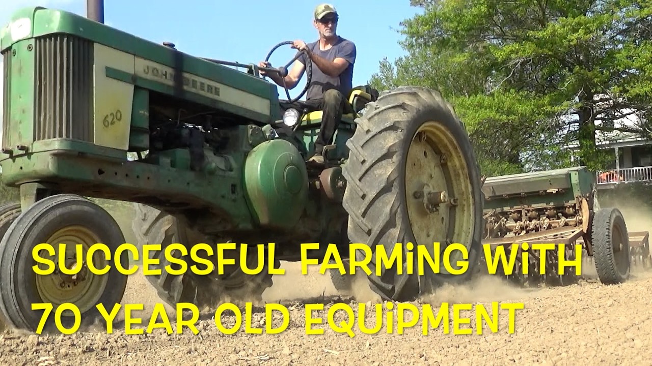 Planting Orchard-grass with 1950s John Deere equipment