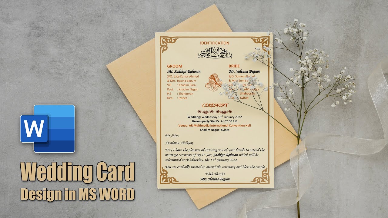 Muslim Wedding Template Card