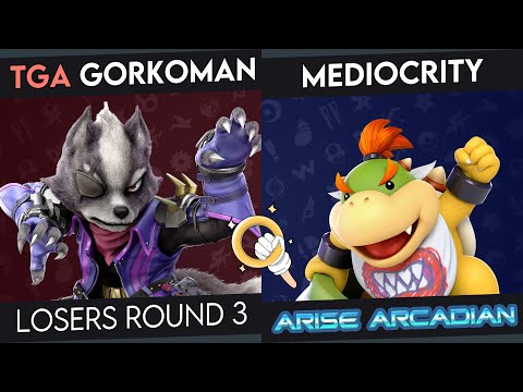 Arise Arcadian - gorkoman (Wolf) Vs. Mediocrity (Bowser Jr.) - LR3 - Smash Ultimate