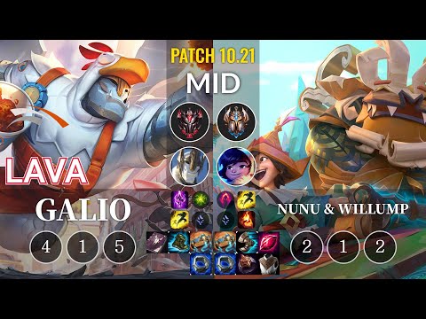 HLE Lava Galio vs Nunu & Willump Mid - KR Patch 10.21