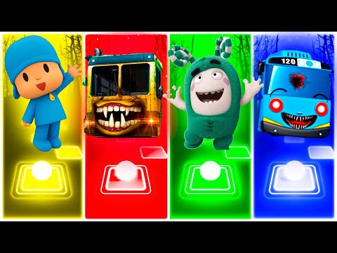 🔥Pocoyo vs Bus Eater vs Oddbods vs  Choo-Choo Eater🔥 Tiles Hop 🔥