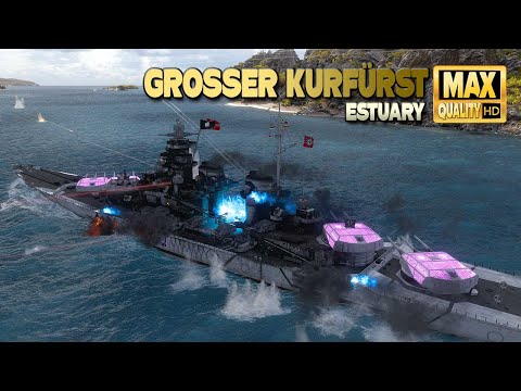 Battleship Grosser Kurfürst on map Estuary - World of Warships
