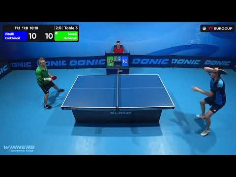 11:10 Vitalii Krokhmal - Serhii Kalenyk 27.08.2023 TT Euro.Cup Ukraine Professional. TABLE 3