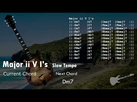 Major ii V I Backing Track - All Keys (Slow Tempo)