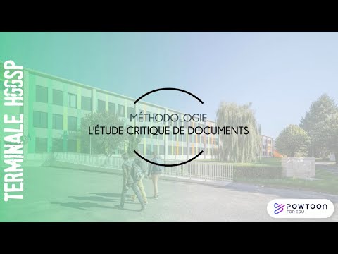 TERMINALE HGGSP : Méthodologie L'exercice de l'étude critique de documents