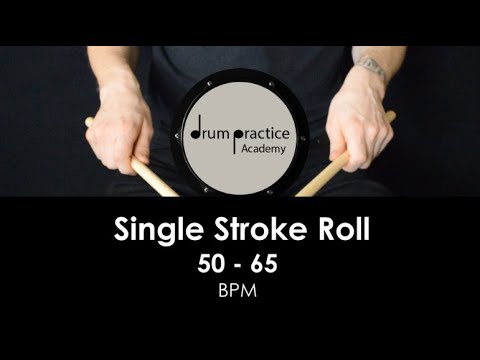Single Stroke Roll: Play Along | 50-65 BPM | Rudiment Drum Lesson for Beginner and Intermediate