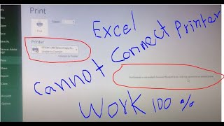 How to fix Microsoft Excel cannot connect Printer | fix excel is unava