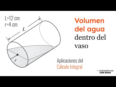 CILINDRO INCLINADO. AGUA HASTA LA MITAD DE LA BASE. Cálculo Integral