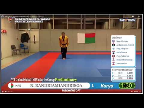 WT G2 Online 2020 World Taekwondo Poomsae Champioships Nicolas R Under60 /Koryo and Pyongwon