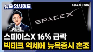 스페이스X 16% 급락... 빅테크 약세에 뉴욕증시 혼조ㅣ 뉴욕인사이트_김선형 ㅣ260623