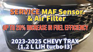 2023-2025 CHEVY TRAX LT (1.2L LIH turbo I3) Service Mass Air Flow Sensor and Air Filter