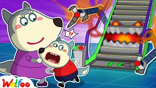 Wolfoo's Scared of the Escalator - Escalator Safety! Safety Education for Kids | Wolfoo Channel