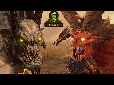 Skarbrand Friendly Diplomacy lines to Daemon Prince - Total War Warhammer 3