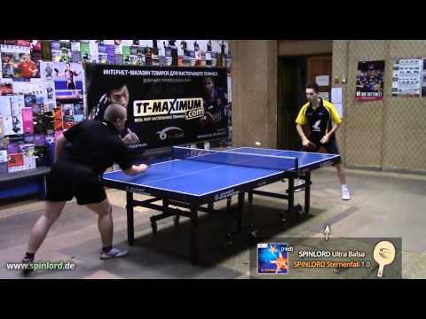 SPINLORD Sternenfall 1.0 mm BH attack on SPINLORD Ultra Balsa, long pips technique