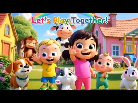 Let’s Play Together!  🐶🐱🐰 Kids & Animals Song | 3D Nursery Rhymes for Children @melody cartoon kids 