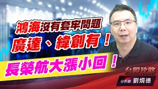 鴻海沒有套牢問題，廣達、緯創有！長榮航大漲小回！｜台股攻略｜劉烱德 (圖)