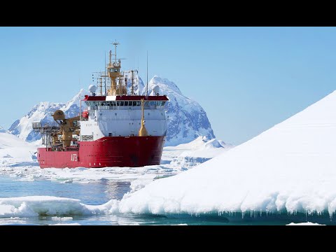 HMS Protector working in the Antarctic with the World Wildlife Fund.