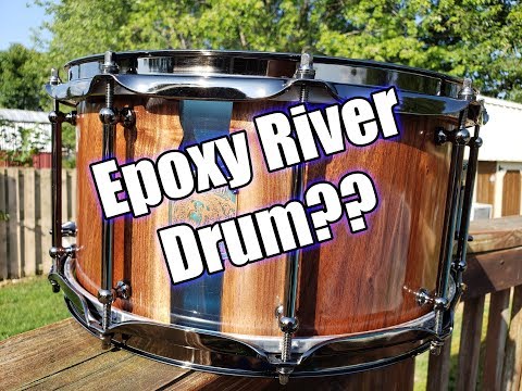 Snarebear Grizzly River Snare Drum (14x7 Epoxy Resin River) image 7
