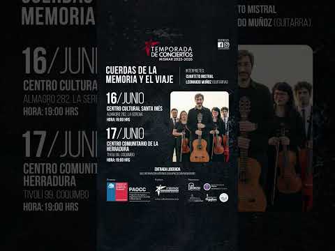 Anuncio Doble fecha de Cuarteto Mistral con Leonardo Muñoz en La Serena y Coquimbo 2026
