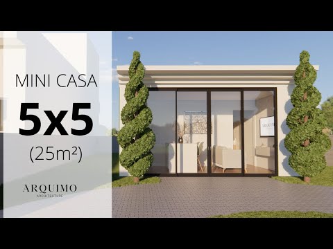 Plano de Casa 5X5 | Tiny House | Mini Casa 25 M²| 5X5 House (25 SQM)| Small House Design Idea