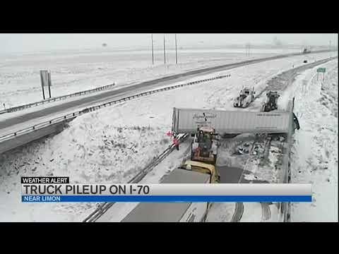 I-70 blocked by crashes