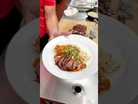 Chef Duce firing up the grill with Bulgogi Flank Steak on the Weber! #meat #steak #koreanfood #bbq