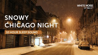 Snowy Chicago Night - 10 Hours Sleep Sound - Black Screen