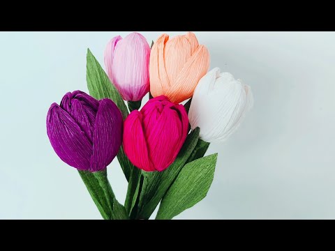 How to make crepe paper tulip