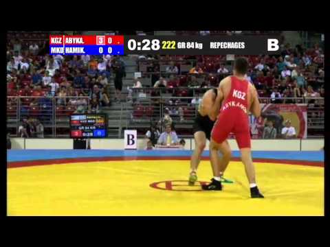 84.kg Abykanov Rashid (KGZ) vs Khamikoev Timur (MKD), World Wrestling Championship, Sofija 2013