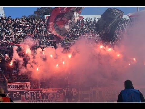 Marsch, Pyro & Choreo - KSC vs. Stuttgart (Karlsruher SC - VfB Stuttgart 1:3 | 30.10.16)