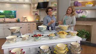 Cook's Essentials Del Rey S/3 Nesting Ceramic Bowls with Lids on QVC