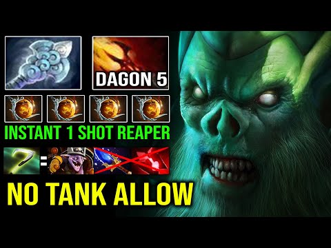Tank Are Nothing to Necrophos | Instant 1 Shot LEVEL 5 Dagon + Wind Waker EZ Counter Timbersaw DotA
