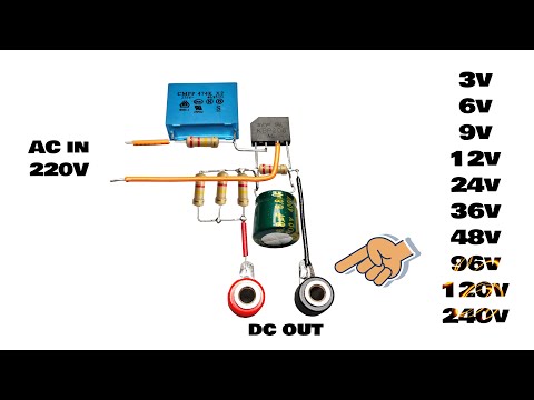 220 volt to 3/6/9/12/24/48/98/120/180/220 v. DC LED driver Circuit without Transformer-Multi Output