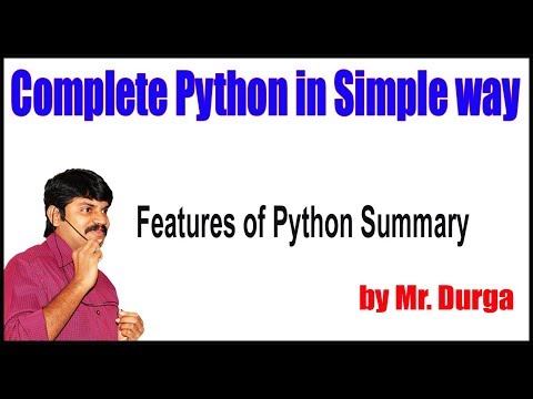 Python Tutorial Features Of Python Summary By Durga Sir