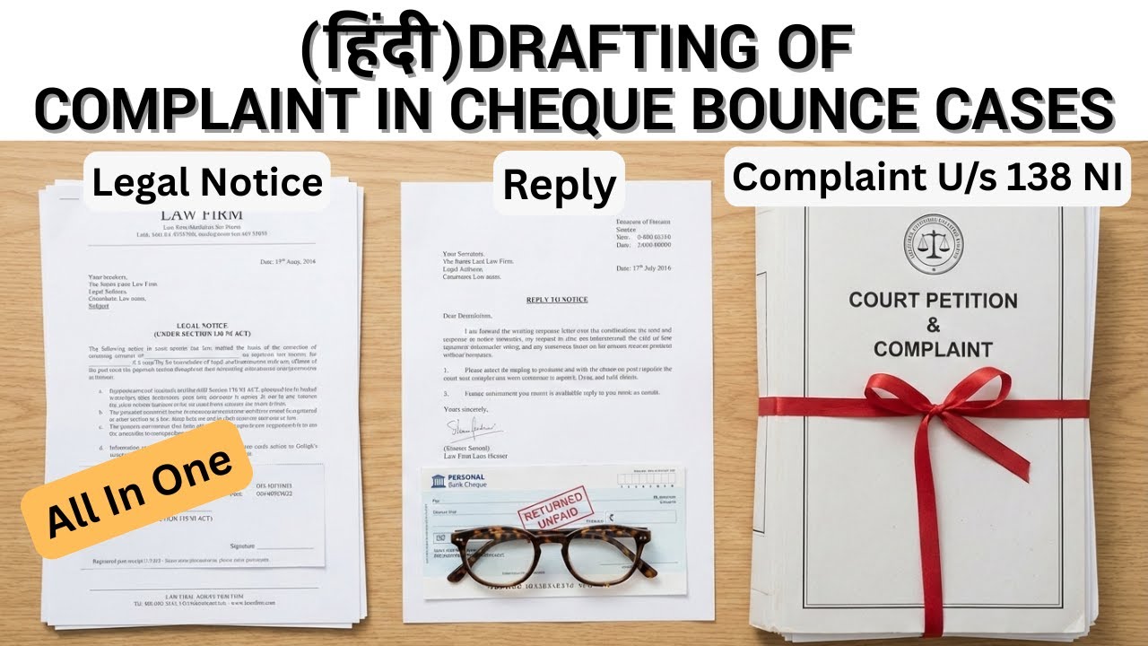 How to Draft Cheque Bounce Complaint (Sec. 138 NI Act) along with Legal Notice- 2026