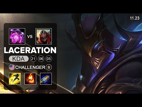 Laceration vs LL Stylish - Zed Mid vs Vel'Koz - NA Challenger - PreSeason 12 Patch 11.23