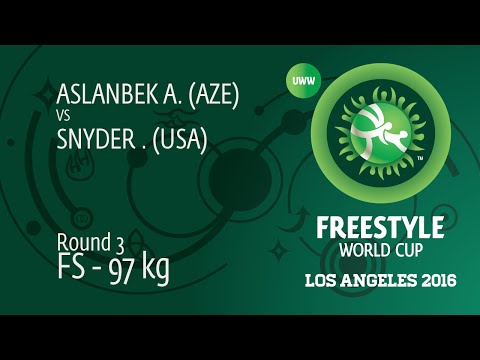 Round 3 FS - 97 kg: K. SNYDER (USA) df. A. ASLANBEK (AZE), 2-1